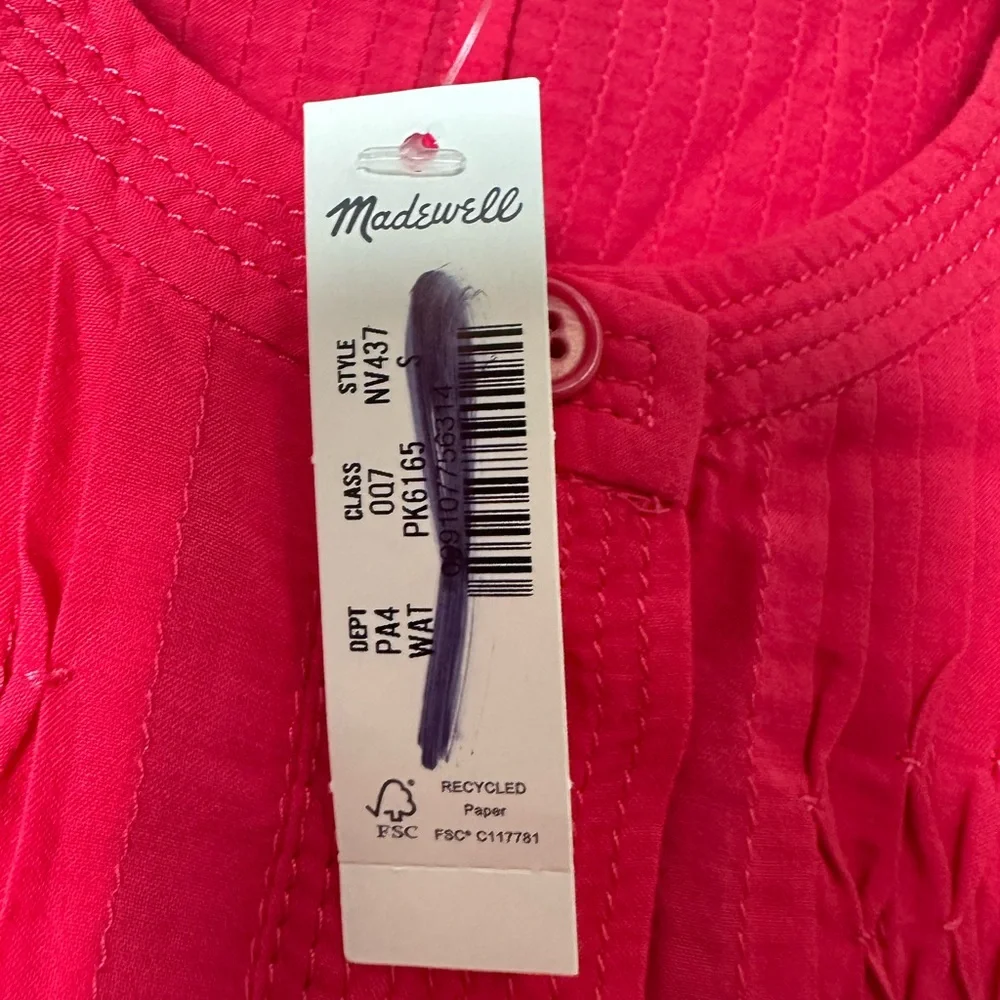 MADEWELL Embroidered Pleated Mini Dress Watermelon - Picture 9 of 10